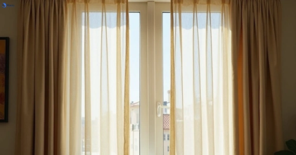 Dull dusty drapes in narangba before professional cleaning